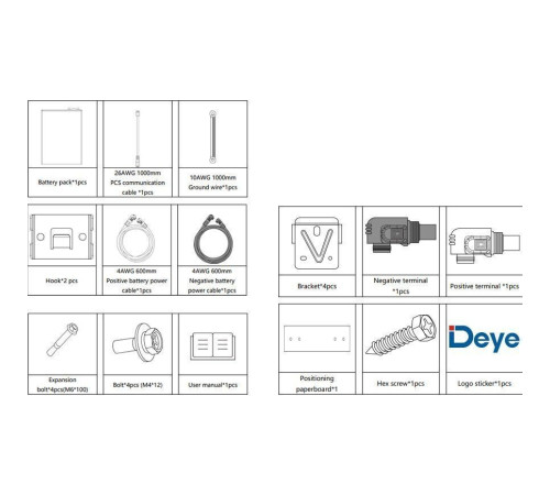 Акумуляторна батарея Deye SE-F5 Pro-C LiFePO4 51.2V 100Ah 5120Wh